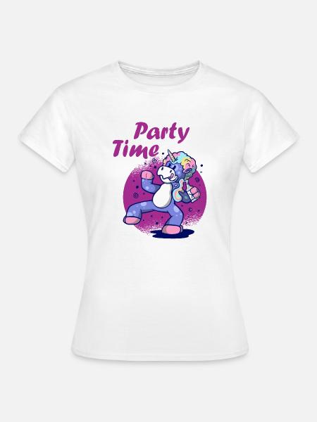 Party Time Einhorn - Frauen T-Shirt - Weiß