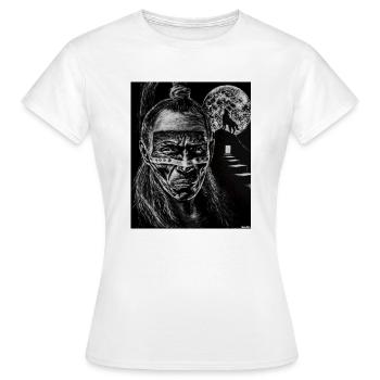 " On the paths of the Moon " - Women's T-Shirt - white - Front - AI Model Female 172 dark (172cm)