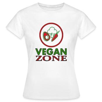 Vegan Zone Veganer Vegetarier Vegetarierin gift - Frauen T-Shirt - Weiß - Vorne - AI Model Female 172 dark (172cm)