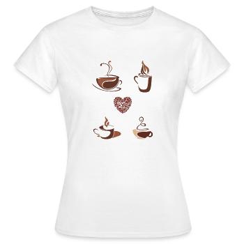 Café - T-shirt Femme - blanc - Devant - AI Model Female 172 dark (172cm)
