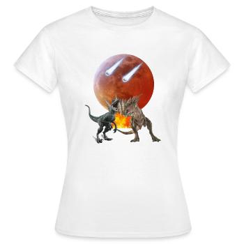 Fin du monde des dinosaures - T-shirt Femme - blanc - Devant - AI Model Female 172 dark (172cm)