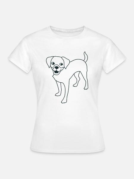 stehender Welpenhund - Frauen T-Shirt - Weiß