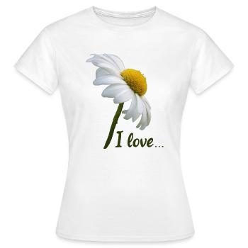 Margeriten I love weiße Blume Margerite - Frauen T-Shirt - Weiß - Vorne - AI Model Female 172 dark (172cm)