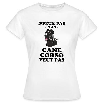 Chien de race cane corso - T-shirt Femme - blanc - Devant - AI Model Female 172 dark (172cm)
