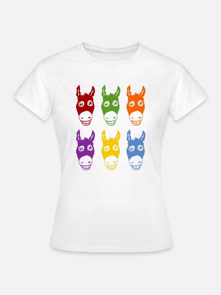 Burros sonrientes 6 colores - T-shirt dam - vit