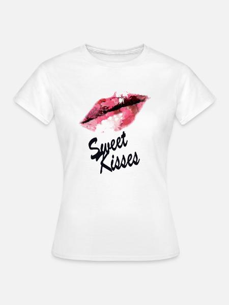 Sweet Kisses- süße Küsse - Frauen T-Shirt - Weiß