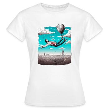 FLOTTER AU-DESSUS DE LONDRES - T-shirt Femme - blanc - Devant - AI Model Female 172 dark (172cm)
