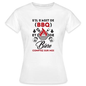 Barbecue et bière 1 - T-shirt Femme - blanc - Devant - AI Model Female 172 dark (172cm)
