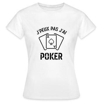 Texas holdem rami poker belote - T-shirt Femme - blanc - Devant - AI Model Female 172 dark (172cm)
