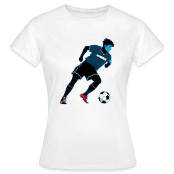 fussball - Frauen T-Shirt - Weiß - Vorne - AI Model Female 172 dark (172cm)