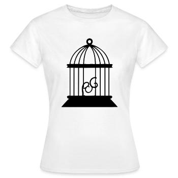 cage à oiseaux - T-shirt Femme - blanc - Devant - AI Model Female 172 dark (172cm)