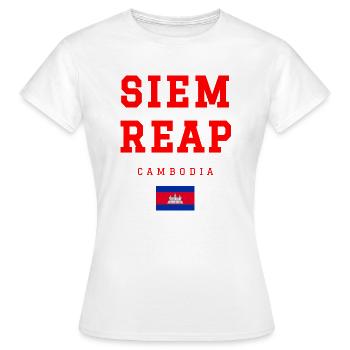 Siem Reap, Cambodge - T-shirt Femme - blanc - Devant - AI Model Female 172 dark (172cm)