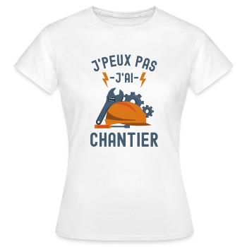 Chantier casque de sécurité outils - T-shirt Femme - blanc - Devant - AI Model Female 172 dark (172cm)