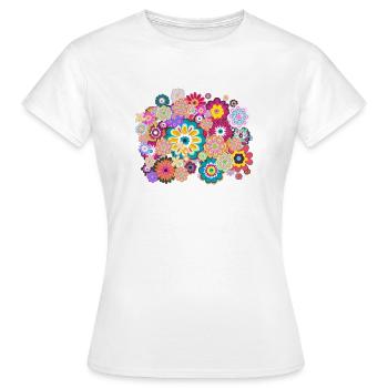 Hippie fleuri - T-shirt Femme - blanc - Devant - AI Model Female 172 dark (172cm)