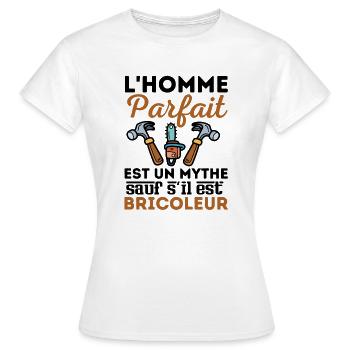 Homme parfait bricoleur parfait 1 - T-shirt Femme - blanc - Devant - AI Model Female 172 dark (172cm)