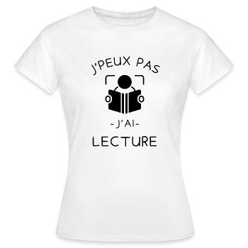 lecture livres roman 2 - T-shirt Femme - blanc - Devant - AI Model Female 172 dark (172cm)