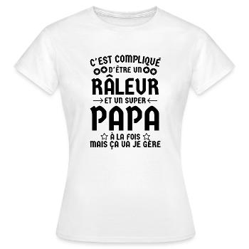 Super papa râleur 2 - T-shirt Femme - blanc - Devant - AI Model Female 172 dark (172cm)