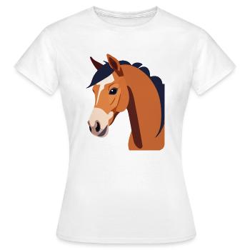 Pferdekopf braunes Pferd - Frauen T-Shirt - Weiß - Vorne - AI Model Female 172 dark (172cm)