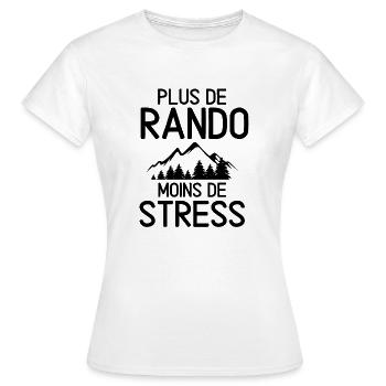 Plus de randonnée moins de stress - T-shirt Femme - blanc - Devant - AI Model Female 172 dark (172cm)