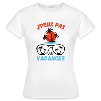 Vacances d été palmiers plage - T-shirt Femme - blanc - Devant - AI Model Female 172 dark (172cm)