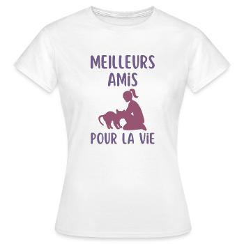 Mon Chat mon meilleur ami - T-shirt Femme - blanc - Devant - AI Model Female 172 dark (172cm)
