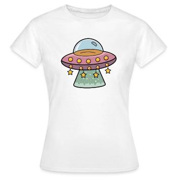 Ufo - Frauen T-Shirt - Weiß - Vorne - AI Model Female 172 dark (172cm)