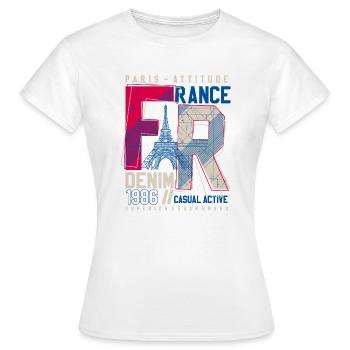 URBAN FR - T-shirt Femme - blanc - Devant - AI Model Female 172 dark (172cm)