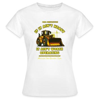Power Work ,,Radlader" - Frauen T-Shirt - Weiß - Vorne - AI Model Female 172 dark (172cm)