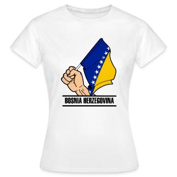 Flagge Bosnien und Herzegowina fausttext - Frauen T-Shirt - Weiß - Vorne - AI Model Female 172 dark (172cm)