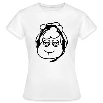 mouton gamer casque centre d’appels nerd triste jeu - T-shirt Femme - blanc - Devant - AI Model Female 172 dark (172cm)