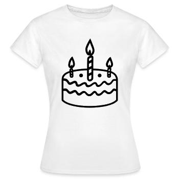 Gateau d'anniversaire - T-shirt Femme - blanc - Devant - AI Model Female 172 dark (172cm)