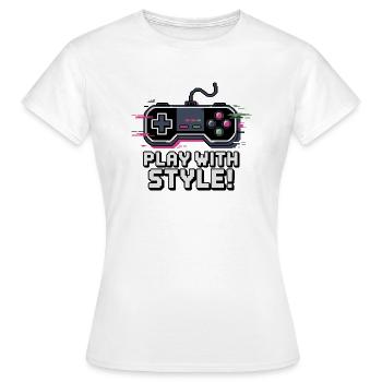 VIDEOSPIEL-CONTROLLER - Frauen T-Shirt - Weiß - Vorne - AI Model Female 172 dark (172cm)