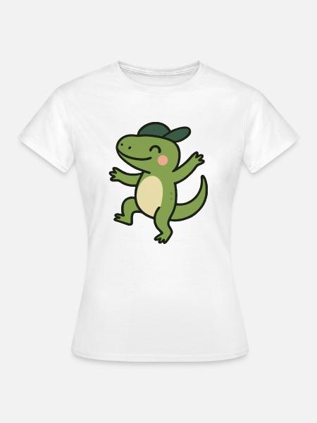 Gecko Echse Tanzen Streetdance - Frauen T-Shirt - Weiß