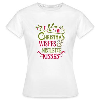 voeux de Noël et des baisers de gui - T-shirt Femme - blanc - Devant - AI Model Female 172 dark (172cm)
