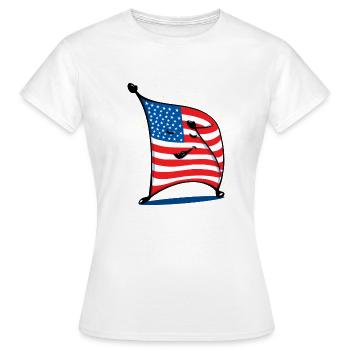 Dabbing USA flag funny humorous gift patriot - Women's T-Shirt - white - Front - AI Model Female 172 dark (172cm)