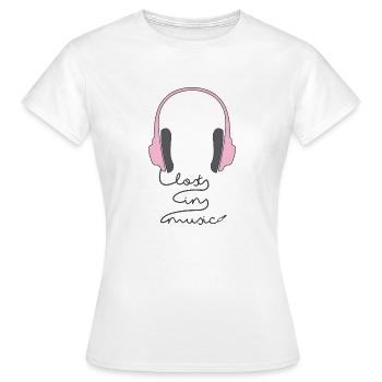 Lost in Music - Music - Gift - Singer - Sound - Women's T-Shirt - white - Front - AI Model Female 172 dark (172cm)