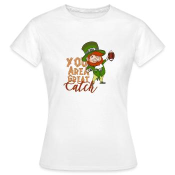 St. Patrick's Day American Football Sports Gift - Women's T-Shirt - white - Front - AI Model Female 172 dark (172cm)