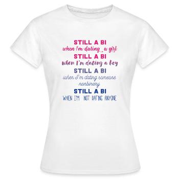 Bi - Bi - Gay Pride - LGBT - Cadeau - T-shirt Femme - blanc - Devant - AI Model Female 172 dark (172cm)