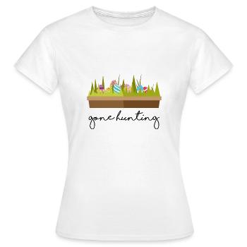 Tenue de chasse des enfants de Pâques allé - T-shirt Femme - blanc - Devant - AI Model Female 172 dark (172cm)