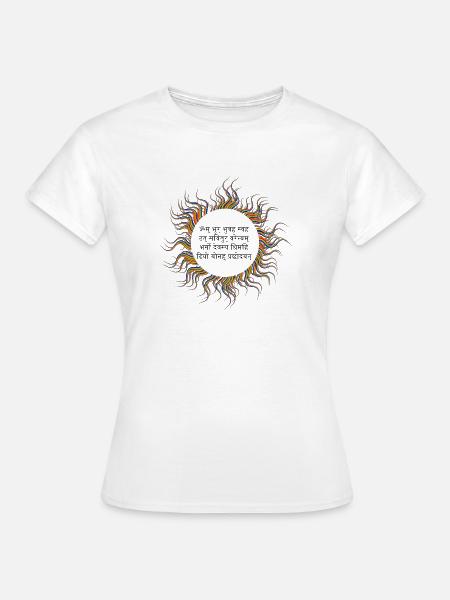 Gayatri Sonnen Mantra - Frauen T-Shirt - Weiß