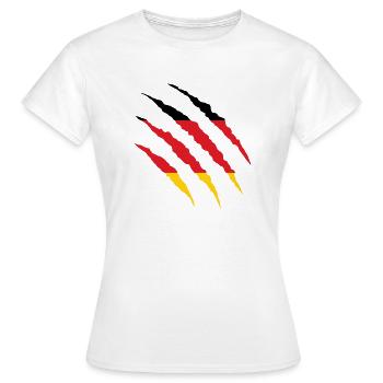 Cadeau de l'équipe nationale de football de la Coupe du monde Allemagne - T-shirt Femme - blanc - Devant - AI Model Female 172 dark (172cm)