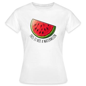 Ce n’est pas une pastèque - T-shirt Femme - blanc - Devant - AI Model Female 172 dark (172cm)