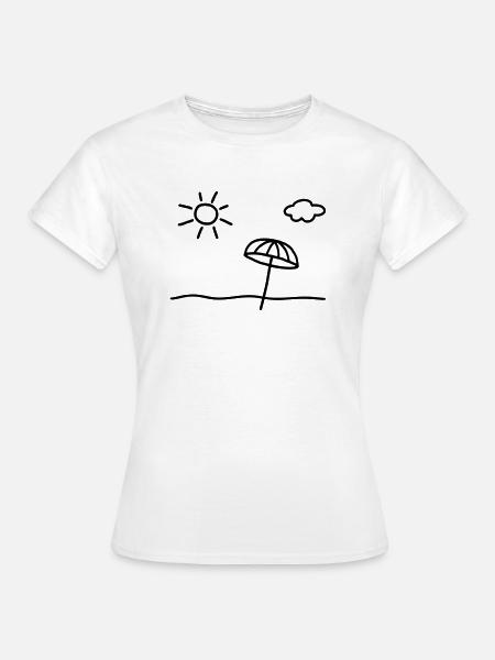 Sonne Wolken Strand - Frauen T-Shirt - Weiß