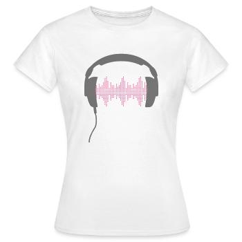 Casque DJ rhythm fréquence égaliseur sonore - T-shirt Femme - blanc - Devant - AI Model Female 172 dark (172cm)