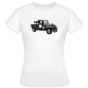 Pick-up Classic Car 01_schwarz - T-shirt Femme - blanc - Devant - AI Model Female 172 dark (172cm)