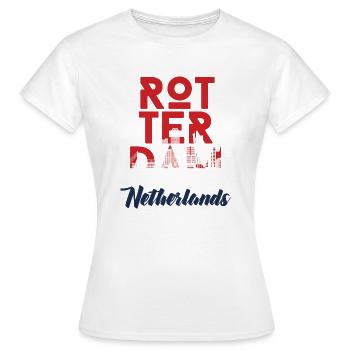 Rotterdam - Niederlande - Holland - Randstad - Frauen T-Shirt - Weiß - Vorne - AI Model Female 172 dark (172cm)