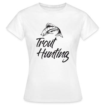 Angler - Angelsport - Forelle - Geschenk - Frauen T-Shirt - Weiß - Vorne - AI Model Female 172 dark (172cm)
