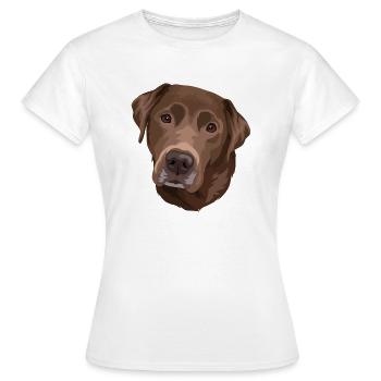 Tête brune du Labrador - T-shirt Femme - blanc - Devant - AI Model Female 172 dark (172cm)