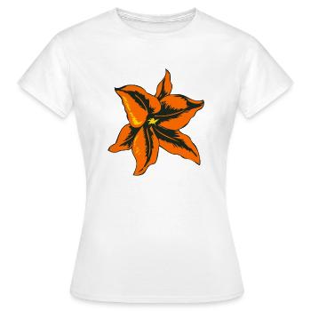 fleur dessin tattoo 1403 A - T-shirt Femme - blanc - Devant - AI Model Female 172 dark (172cm)