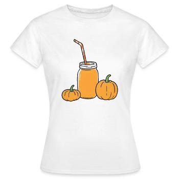 Kürbis Latte - Frauen T-Shirt - Weiß - Vorne - AI Model Female 172 dark (172cm)